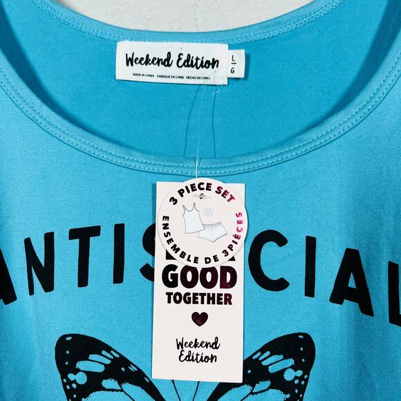 NEW! Weekend Edition Antisolcial Butterfly Tank Top Casual - L - Picture 3 of 3